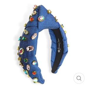 Brianna Canon Dark Denim Headband with Colorful Crystals